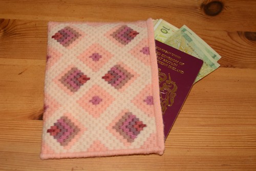 Handmade bargello soft pouch