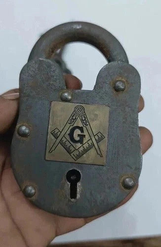 Vintage iron padlock - vintage,