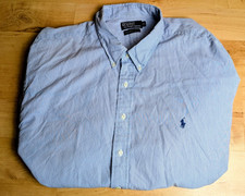 Vintage Polo Ralph Lauren Blue/White Pinstriped Long Sleeved Shirt Mens 3XB XXXL