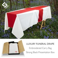 England Coffin Drape 8x5ft Funeral Organic Cotton Bag & Luxury Box