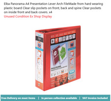 Elba A4 Panorama Presentation Lever Arch File 70mm Red 400008437 x4
