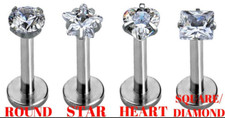 CZ Labret Monroe Tragus Bar