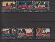 German Poster Stamp Food Artist WAGNER Set of 6