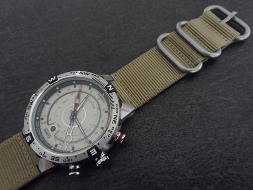 Khaki nylon military watch - nylon,