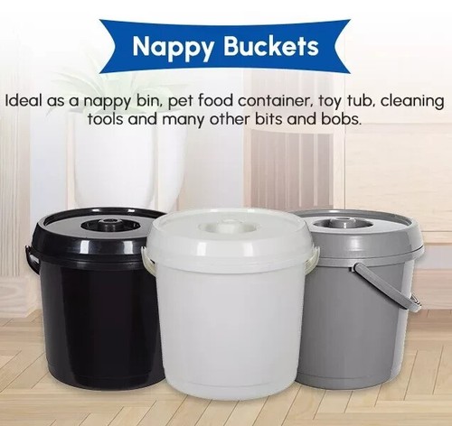 Plastic nappy bucket - plastic, with