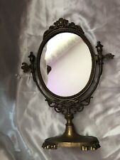 Antique Vintage  Dressing Solid Brass Table Vanity Swing Mirror French Style