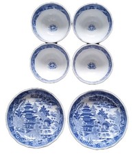 Antique Spode Two Temples Blue