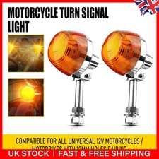 2x Motorcycle Motorbike Universal Turn Signal Indicators Light Lamp Bulb Amber