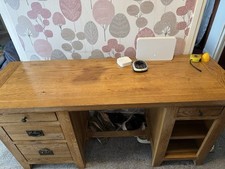 solid oak desk with drawers