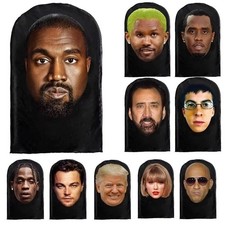 New 3D Printed Kanye Mask Drake Elastic Mesh Full Face Mask for Unisex Cosplay
