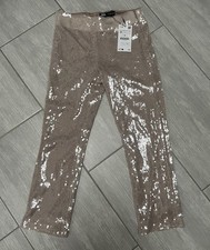 Zara pink sequin capri pants