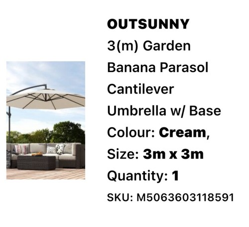 Garden banana parasol sun - 3m,