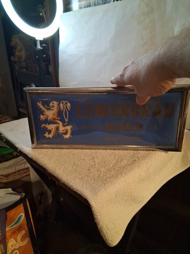 Vtg lowenbrau beer sign - lowenbrau, made