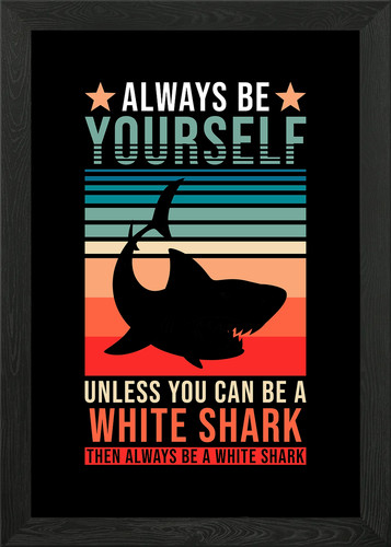 White shark framed wall - framed,