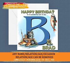 Personalised Birthday Card Son Dad Grandad Grandson FISHING CARP FATHERS DAY