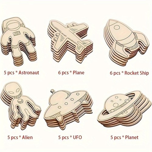 32pcs wooden space themed - 32pcs,