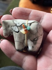 Vintage Zuni Fetish Horse Hair Pottery Animal.