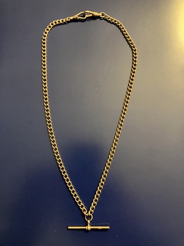 9ct double curb albert - 9ct,