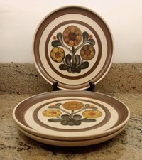 3 Small Denby Mayflower Vintage Plates 1960s 21cm