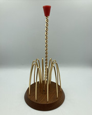 Vintage MCM Atomic Wyncraft Napkin Holder Wood Metal Plastic Serviette Holder