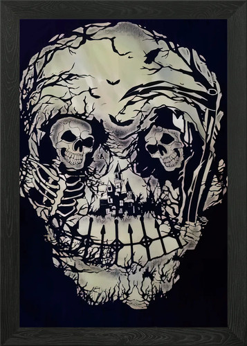 Optical illusion skull framed - optical,