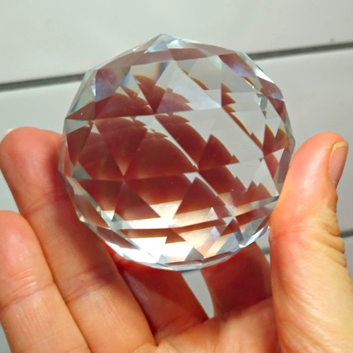 Clear faceted glass crystal - glass,