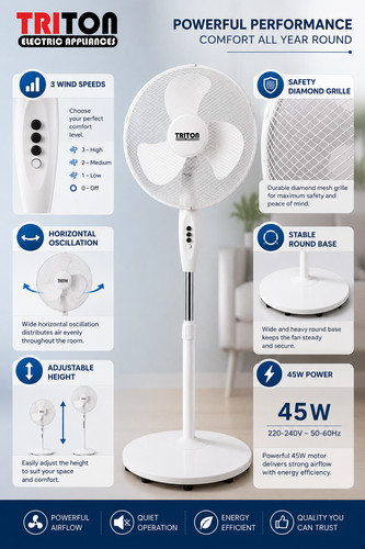 Triton pedestal stand fan - pedestal,