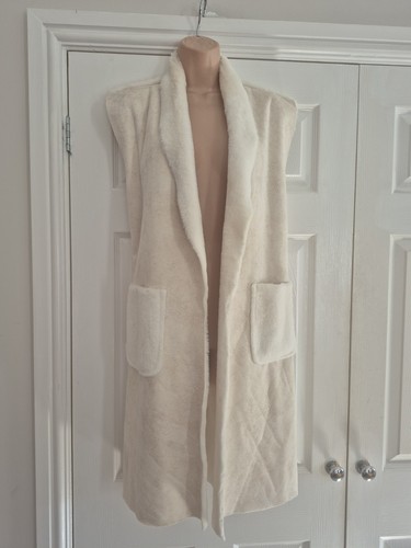 Faux fur lined long waistcoat - faux,
