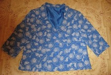 EWM Blue Floral 3/4 Sleeve
