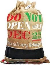 Santa's Christmas Large Burlap