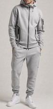 Grey Full Zip Hooded Tracksuit
