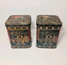2x Vintage Oriental Tea Caddy