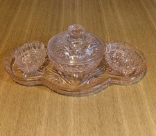 Beautiful Rose Pitch Glass Vintage Dressing Table Vanity Set