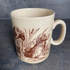 Vintage Churchill Spaniel Mug Beige Browns Ceramic England Spaniels Dogs unused