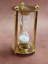 Vintage Polished Brass 6 Min Telephone Hourglass Timer / Collectible / Unusual