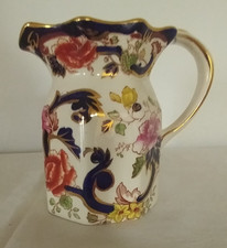 Vintage Mason's Blue Mandalay Ironstone Fenton Shape Octagonal Jug H 12cm