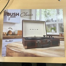 Bush Classic M41 Turntable Retro Vinyl Record Player Brown in Case