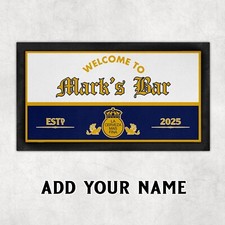 Personalised Corona Bar Runner Rubber Beer Mat Home Pub Man Cave Dad Gift KBR09