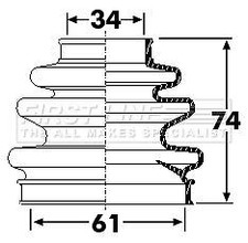 Genuine FIRST LINE Rear Inner CV Boot Kit for BMW 745 i 4.4 (07/2001-03/2005)
