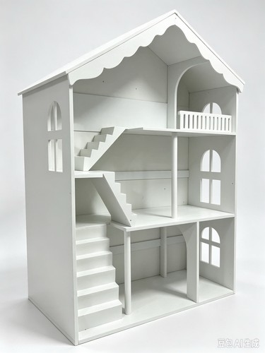 White wooden storey room - white,