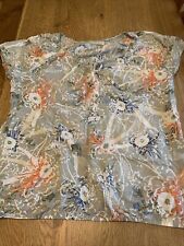M&S Cotton Floral Top Indigo collection Size 12 T-shirt Marks And Spencer