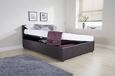 Side Lift Up 5ft King Size Ottoman bed Faux Leather Storage Bed Black GRADED