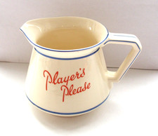 player's please cigarette advertising jug white blue red makers mark on base VGC