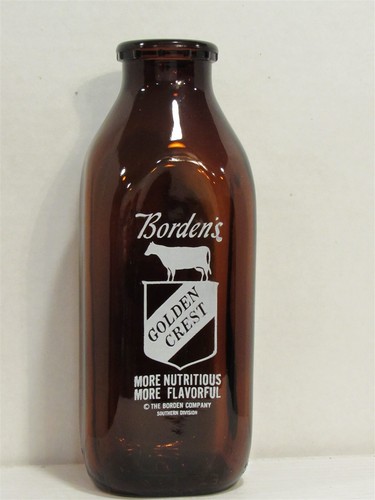 Sspq amber milk bottle - sspq, borden