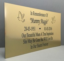 BP66 Engraved Bench Plaque XL GRAVE MARKER Engraving Weatherproof Brass Silver a