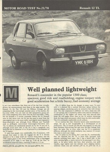 Renault original 1970 uk - 12,