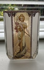 Goebel - Glass Vase / Tea Light - Alphonse Mucha - Spring - Height 10cm