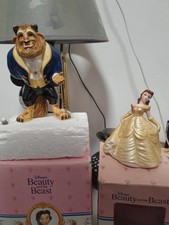 Disney Schmid Beast And Belle Ceramic Statues Hand Painted