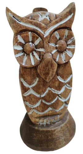 Wooden owl spectacle holder - @,