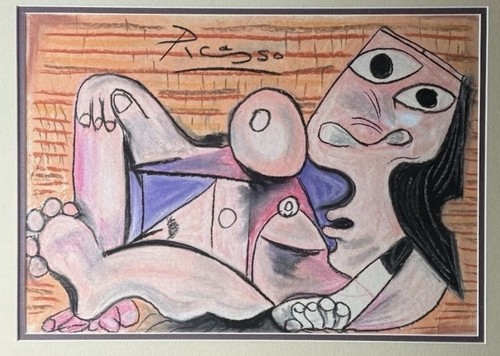 Original pastel reclining nude - original,